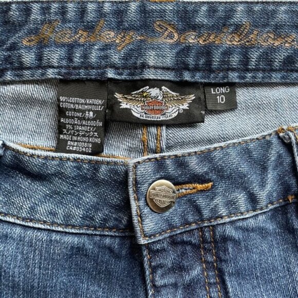 HARLEY-DAVIDSON Y2K Bootcut Jeans - Size 10 Long - Picture 9 of 13